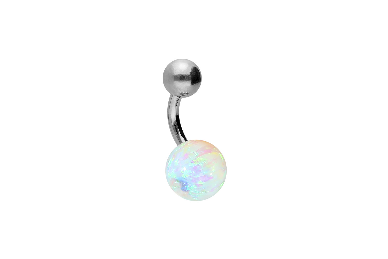 Titan Bananabell Piercing SYNTHETISCHER OPAL + TITAN-KUGEL
